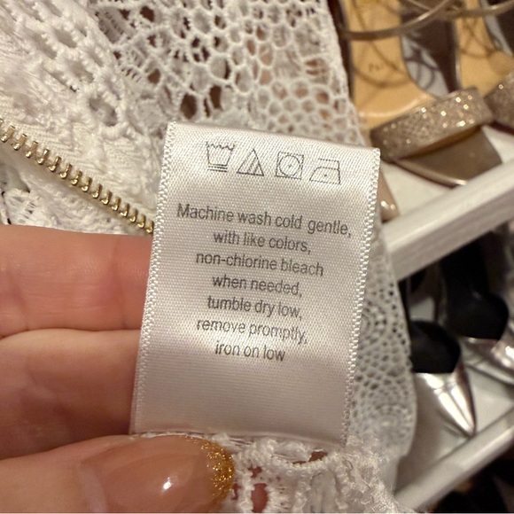 Masseys White Lace Bomber Jacket - Picture 7 of 12